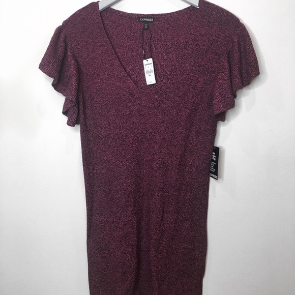 Express flutter sleeve scoop neck dress 💃🏻😍 NWT - Picture 4 of 8